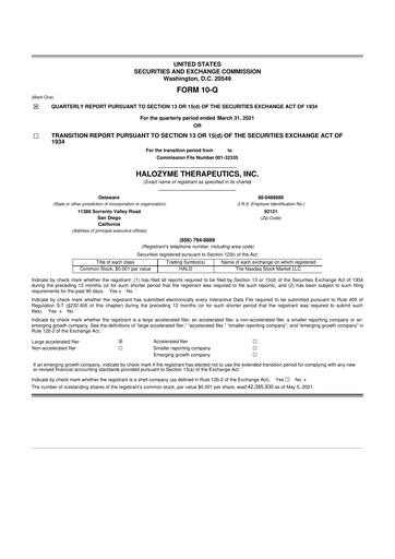 Thumbnail Halozyme Therapeutics 10-Q Quarterly Report FY2021 
