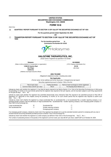 Thumbnail Halozyme Therapeutics 10-Q Quarterly Report FY2024 