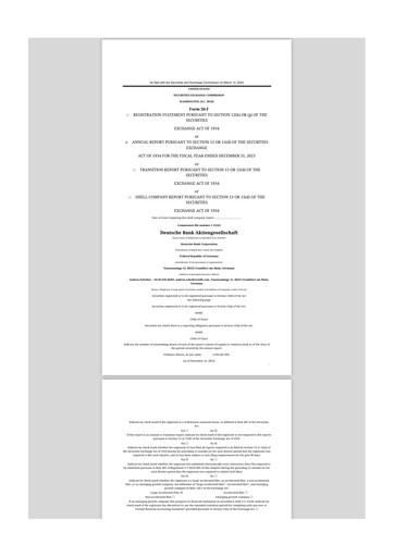 Miniature Deutsche Bank 20-F Rapport annuel 2023