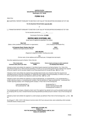 Thumbnail KORU Medical Systems 10-Q Quarterly Report FY2021 