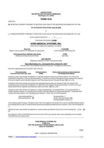 Thumbnail KORU Medical Systems 10-Q Quarterly Report FY2022 
