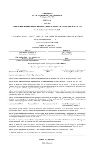 Thumbnail Gamer Pakistan 10-K Annual Report 2023