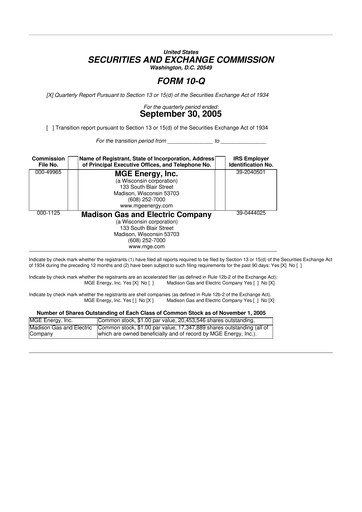 Thumbnail MGE Energy
 10-Q Quarterly Report FY 