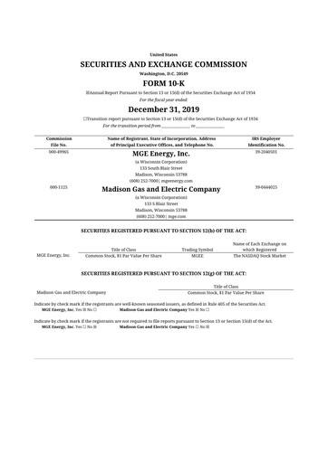 Thumbnail MGE Energy
 10-K Annual Report 2019