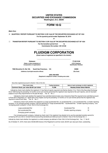 Thumbnail Standard BioTools 10-Q Quarterly Report FY2019 