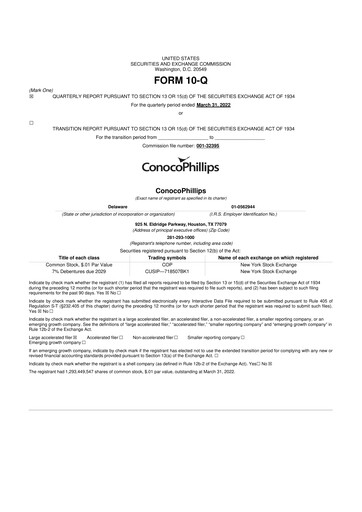 Thumbnail ConocoPhillips 10-Q Quarterly Report FY2022 