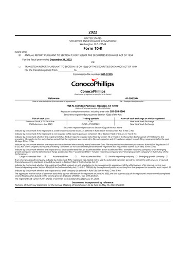Thumbnail ConocoPhillips 10-K Annual Report 2022