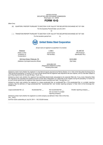 Vorschaubild U.S. Steel
 10-Q Quartalsbericht 2014 