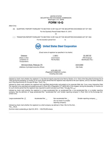 Vorschaubild U.S. Steel
 10-Q Quartalsbericht 2015 