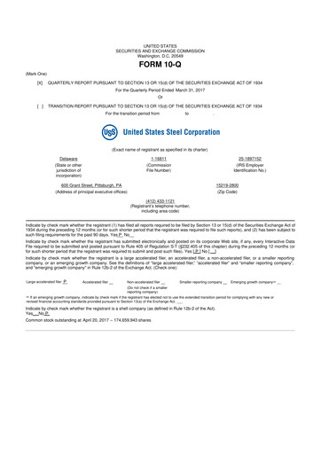 Vorschaubild U.S. Steel
 10-Q Quartalsbericht 2017 