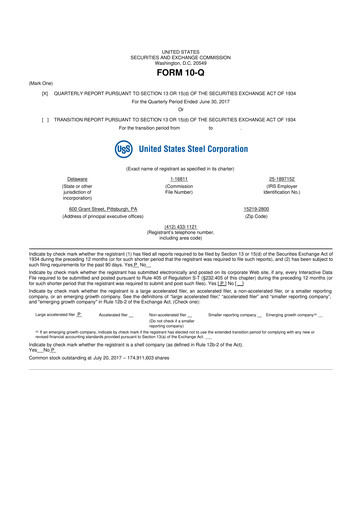 Vorschaubild U.S. Steel
 10-Q Quartalsbericht 2017 