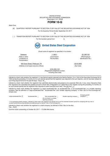 Vorschaubild U.S. Steel
 10-Q Quartalsbericht 2016 