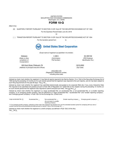 Vorschaubild U.S. Steel
 10-Q Quartalsbericht 2018 