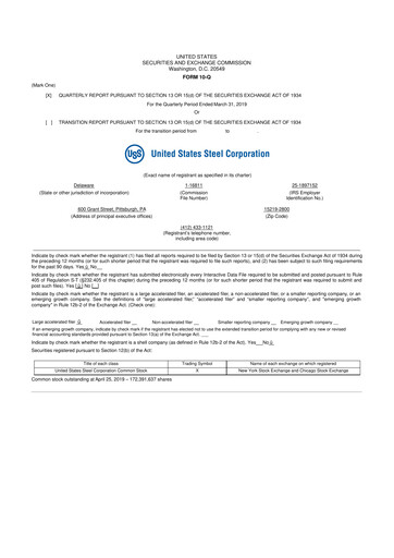 Vorschaubild U.S. Steel
 10-Q Quartalsbericht 2019 