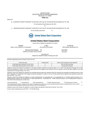 Vorschaubild U.S. Steel
 10-Q Quartalsbericht 2019 