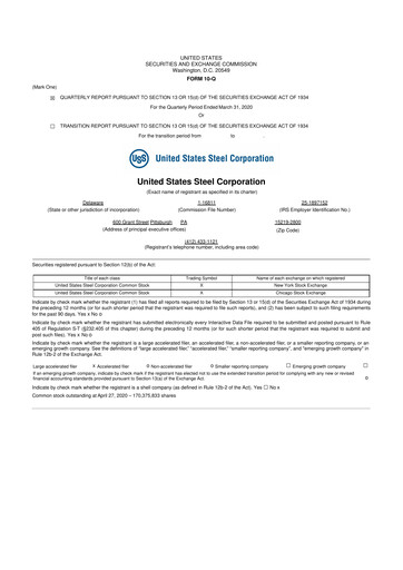 Vorschaubild U.S. Steel
 10-Q Quartalsbericht 2020 