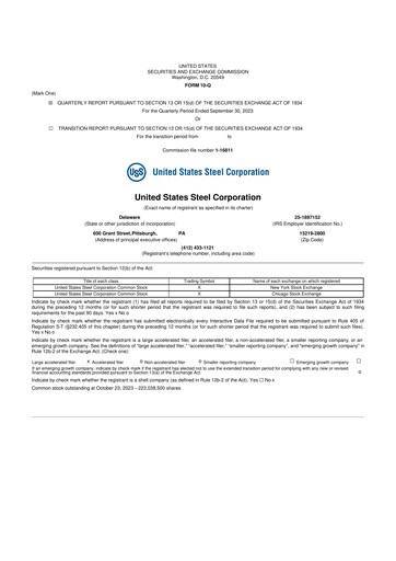 Vorschaubild U.S. Steel
 10-Q Quartalsbericht 2023 