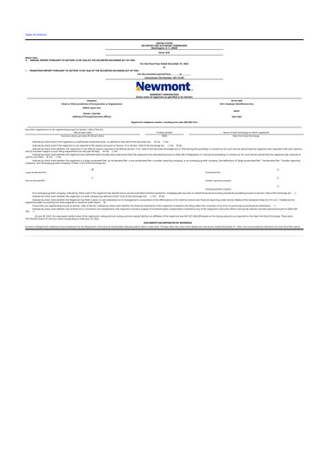 Thumbnail Newmont 10-K Annual Report 2022