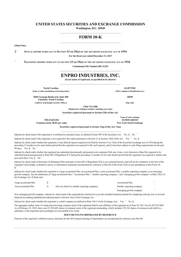 Thumbnail EnPro Industries
 10-K Annual Report 2017