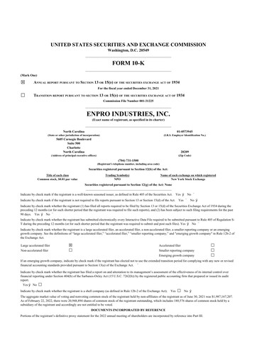 Thumbnail EnPro Industries
 10-K Annual Report 2021