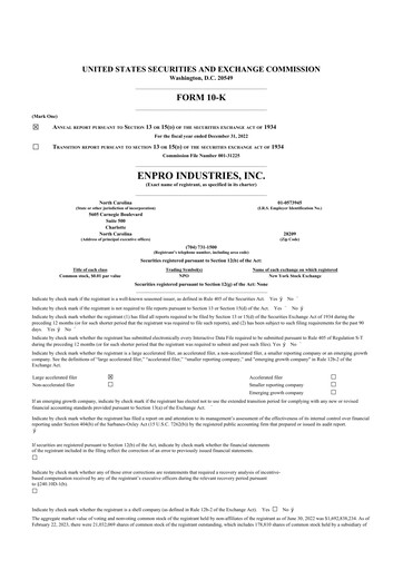 Thumbnail EnPro Industries
 10-K Annual Report 2022