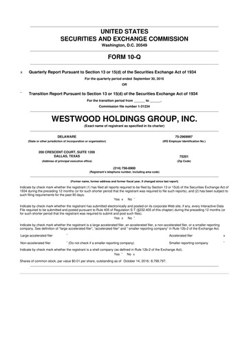 Thumbnail Westwood Holdings Group 10-Q Quarterly Report FY2016 