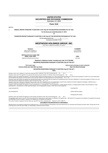 Thumbnail Westwood Holdings Group 10-K Annual Report 2018