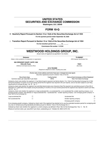 Thumbnail Westwood Holdings Group 10-Q Quarterly Report FY2020 