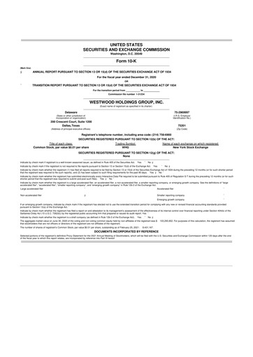 Thumbnail Westwood Holdings Group 10-K Annual Report 2020