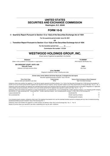 Thumbnail Westwood Holdings Group 10-Q Quarterly Report FY2021 