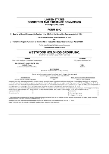 Thumbnail Westwood Holdings Group 10-Q Quarterly Report FY2021 