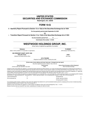 Thumbnail Westwood Holdings Group 10-Q Quarterly Report FY2022 