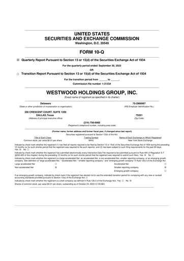 Thumbnail Westwood Holdings Group 10-Q Quarterly Report FY2023 