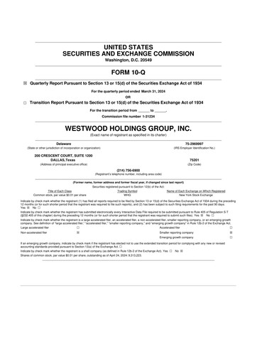 Thumbnail Westwood Holdings Group 10-Q Quarterly Report FY2024 