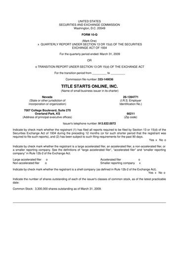 Miniature Workhorse Group
 10-Q Rapport trimestriel  