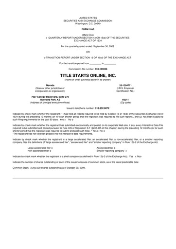 Miniature Workhorse Group
 10-Q Rapport trimestriel  