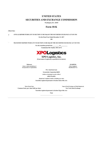 Thumbnail XPO Logistics 10-K Annual Report 2017