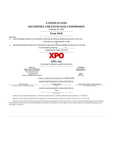 Thumbnail XPO Logistics 10-K Annual Report 2024