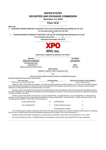Thumbnail XPO Logistics 10-Q Quarterly Report FY2026 