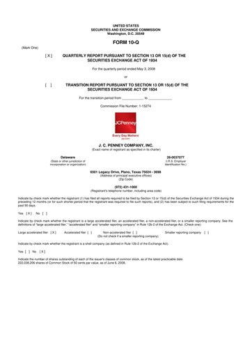 Thumbnail JCPenney 10-Q Quarterly Report FY 