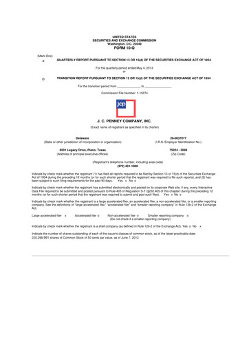 Thumbnail JCPenney 10-Q Quarterly Report FY 