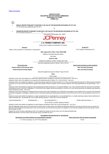 Thumbnail JCPenney 10-K Annual Report 