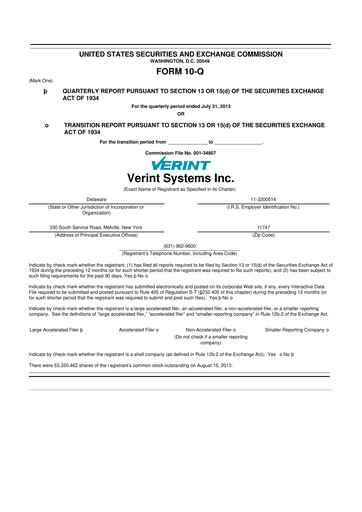 Thumbnail Verint Systems
 10-Q Quarterly Report FY2014 