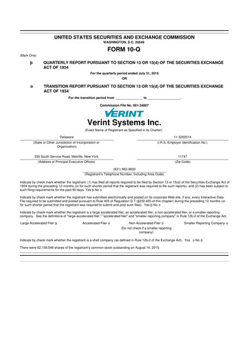 Thumbnail Verint Systems
 10-Q Quarterly Report FY2016 