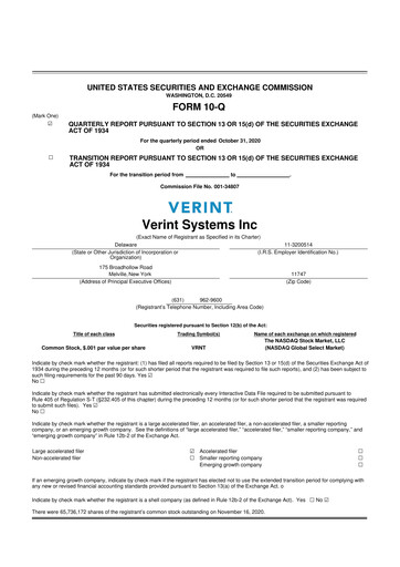 Thumbnail Verint Systems
 10-Q Quarterly Report FY2021 