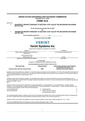 Thumbnail Verint Systems
 10-Q Quarterly Report FY2022 