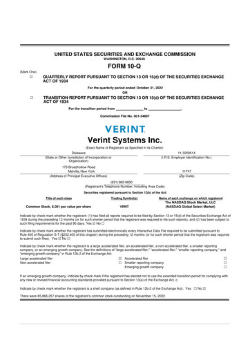 Thumbnail Verint Systems
 10-Q Quarterly Report FY2023 