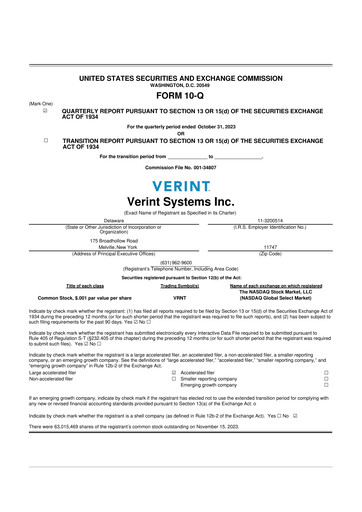 Thumbnail Verint Systems
 10-Q Quarterly Report FY2024 