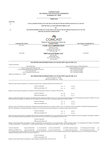 Thumbnail Comcast 10-K Annual Report 2017