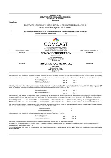 Miniature Comcast 10-Q Rapport trimestriel 2019 